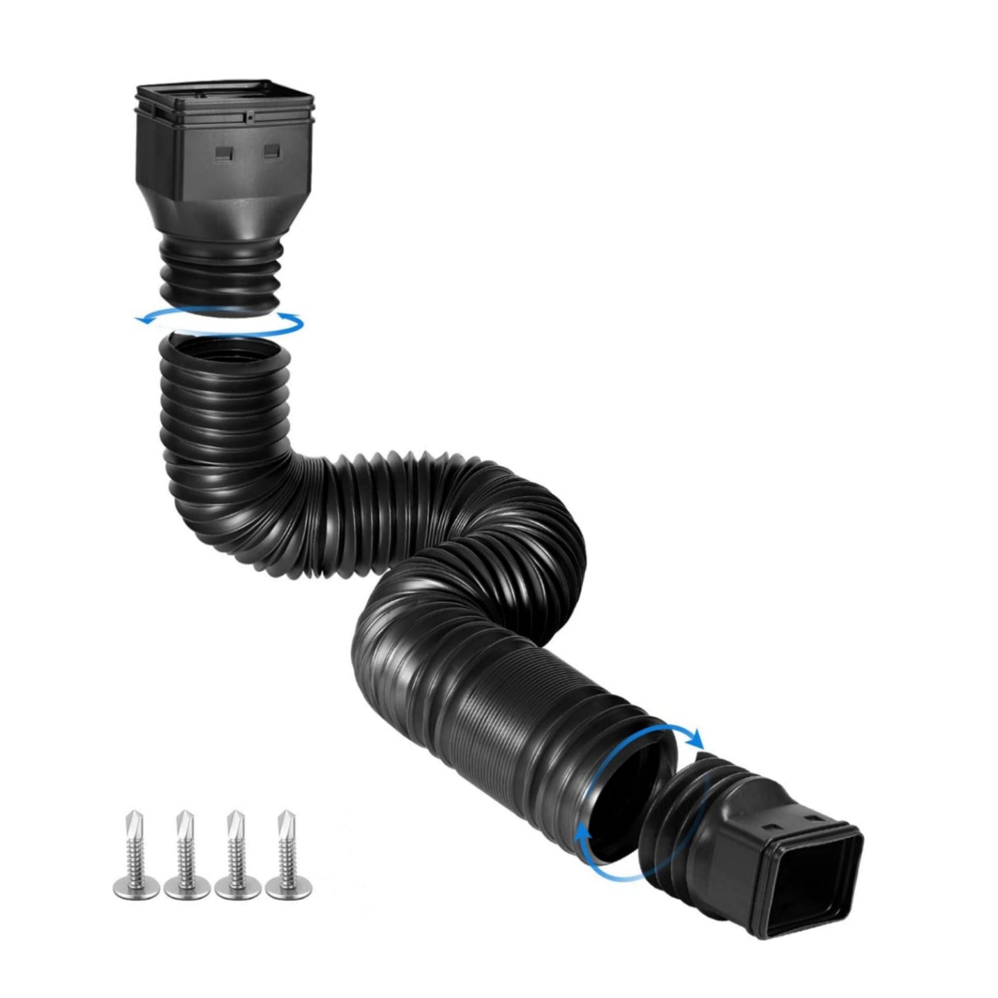 π‘ Flexible Rain Gutter Downspout Extension Kit β Adjustable 22"-63" Drain Pipe with Leaf Filter for Foundation Protection