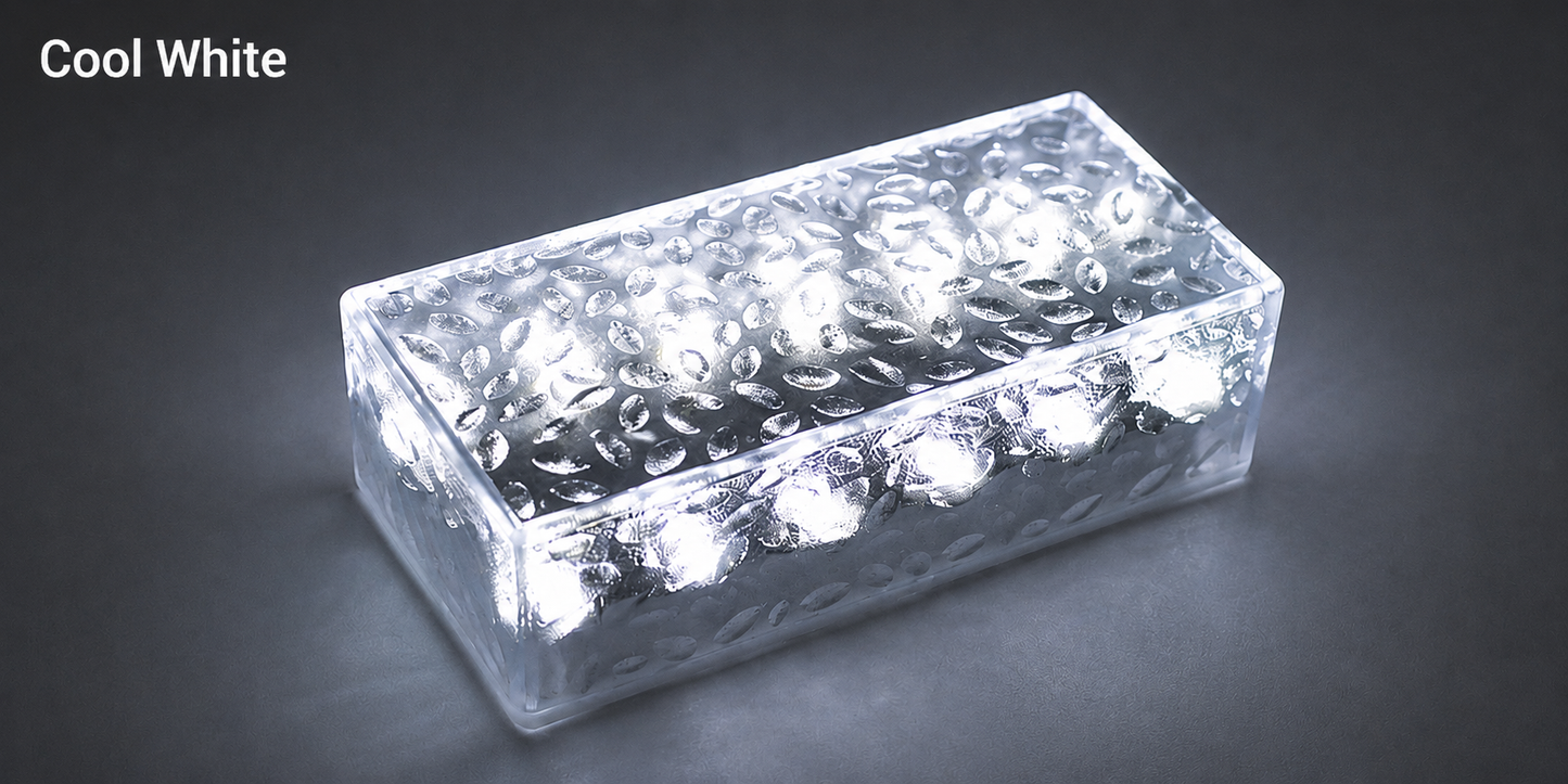 Solar Ice Brick Light – 12 LED Water-Resistant Path Light