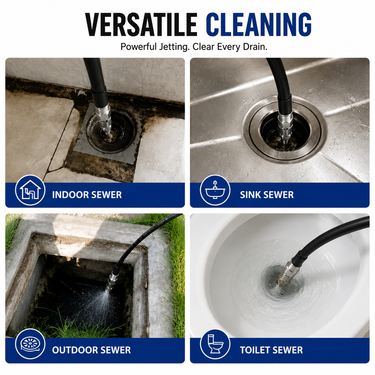 🚿 6500 PSI Sewer Jetter Nozzle – 1/4" Quick Connect Drain Cleaning Attachment