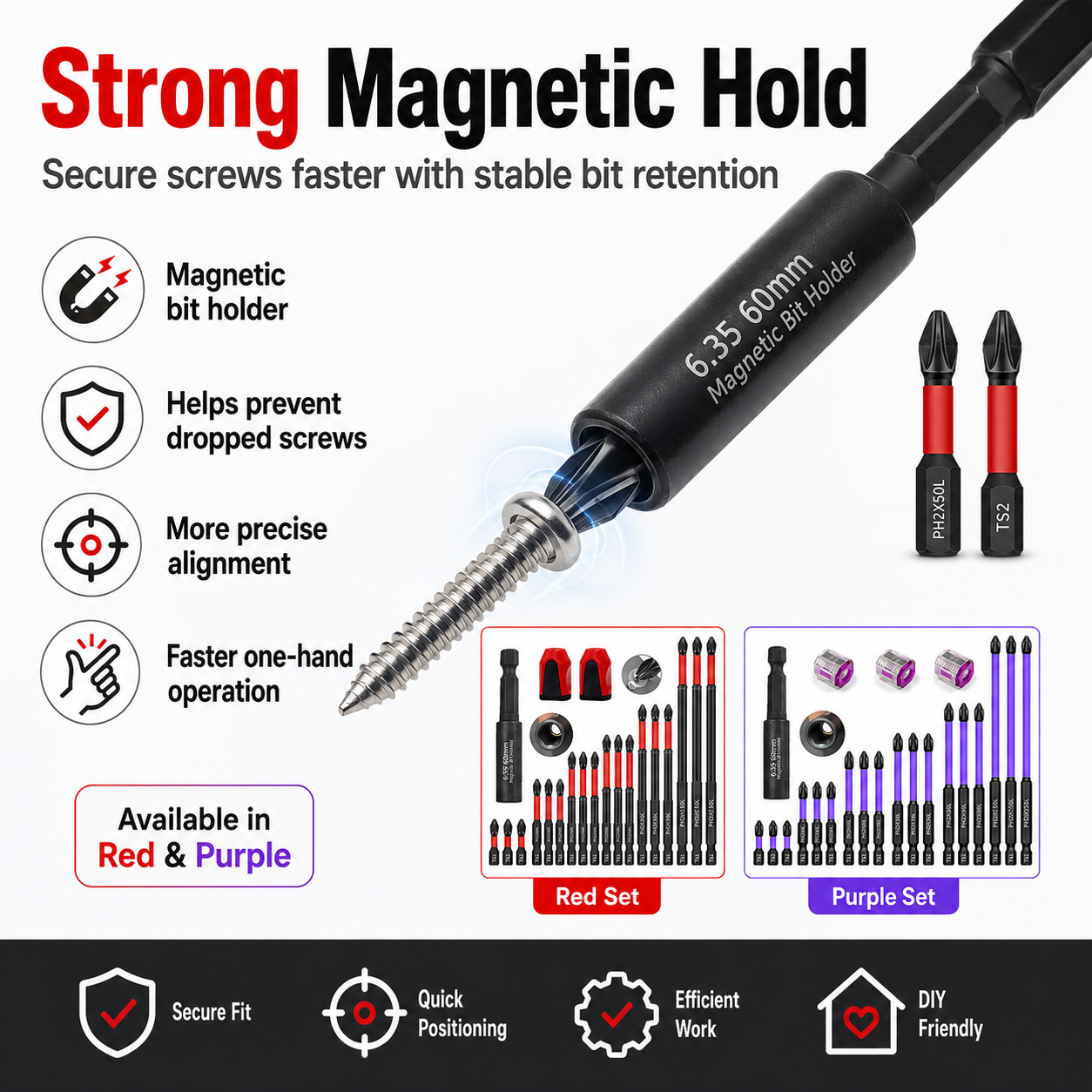 22PCS Magnetic Anti-Slip Screwdriver Bit Set | S2 Steel