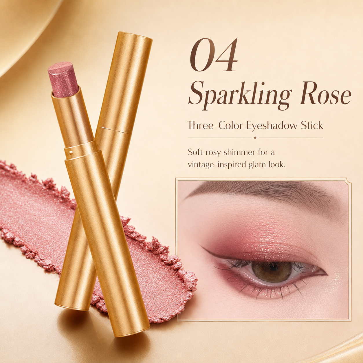 3 in 1 Easy Eyeshadow Stick for Beginners Waterproof Longwear Shimmer Makeup Set