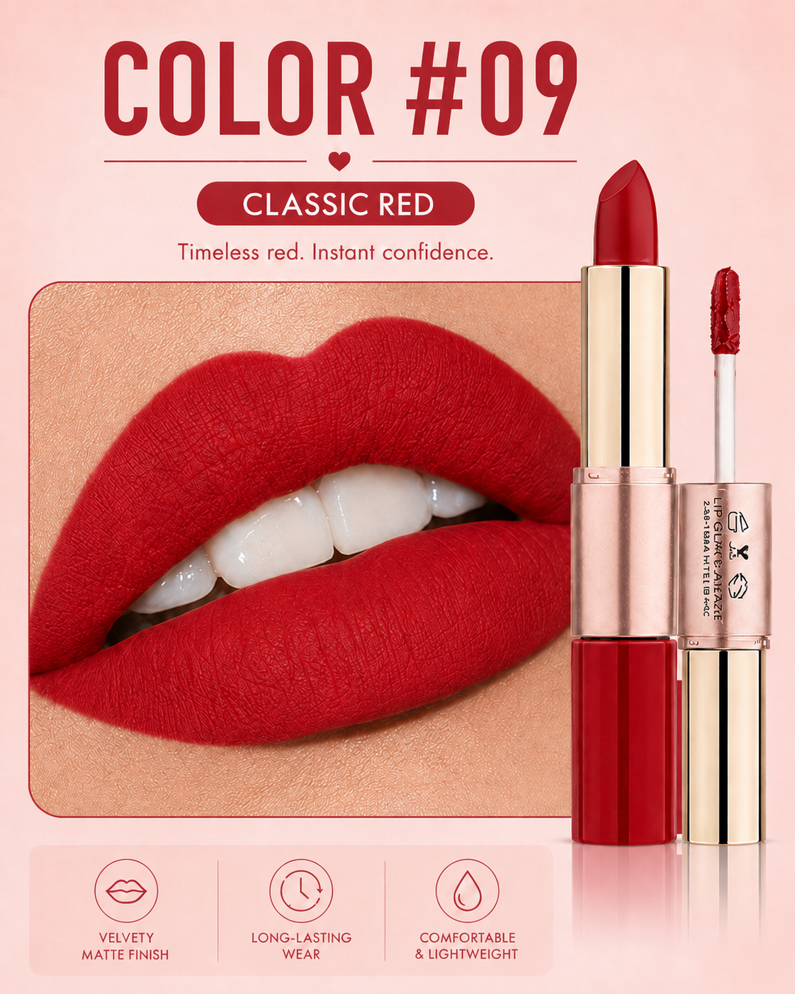 2-in-1 Matte Lipstick & Liquid Lip Glaze | 12 Longwear Shades