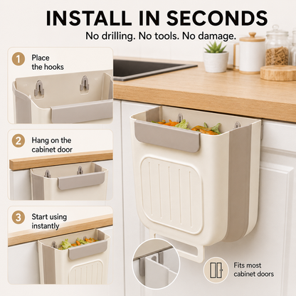 Foldable Hanging Trash Can for Cabinet Doors | 6L & 11L