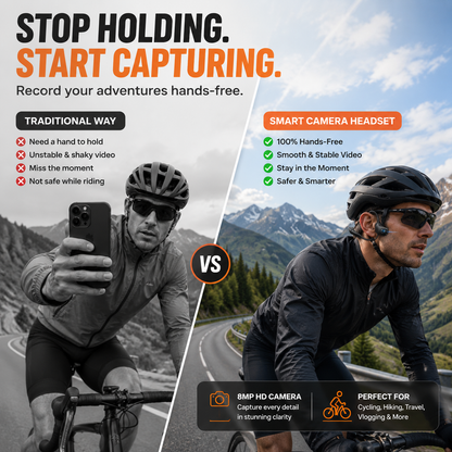 📸 AI Smart Open-Ear Camera Headset – Hands-Free POV Recording, Audio & Real-Time Translation
