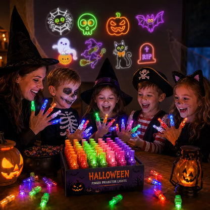 👻🎃 Halloween Finger Projector Rings – LED Party Favors for Kids