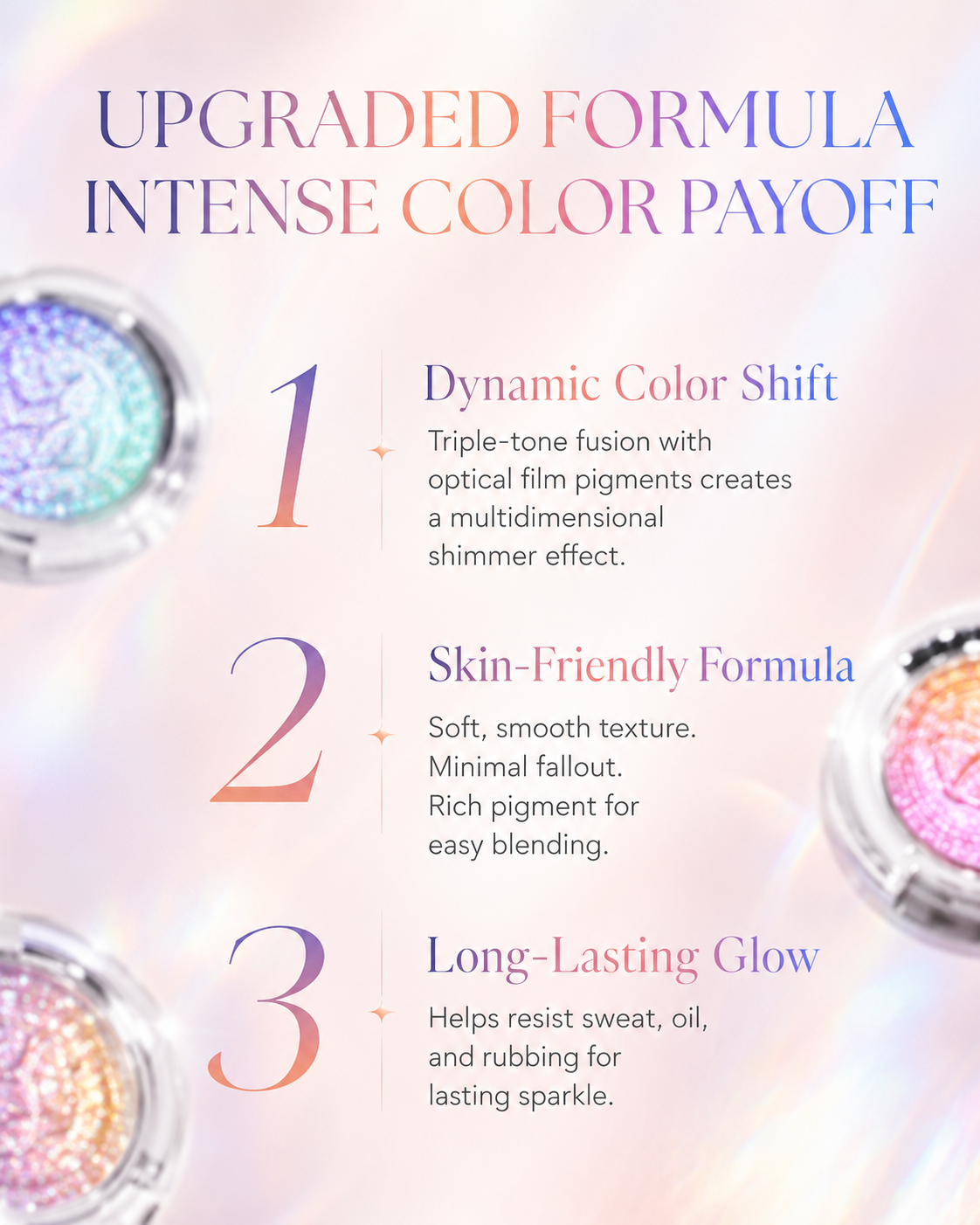 Multichrome Baked Highlighter Eyeshadow | Gradient Glow