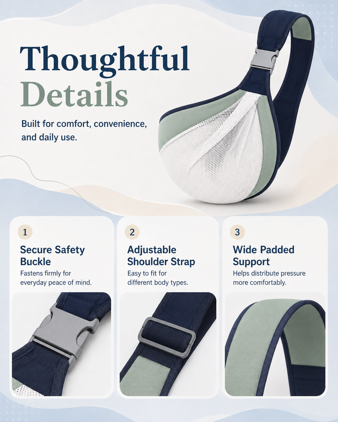 Lightweight Baby Sling Carrier | Breathable & Travel-Friendly