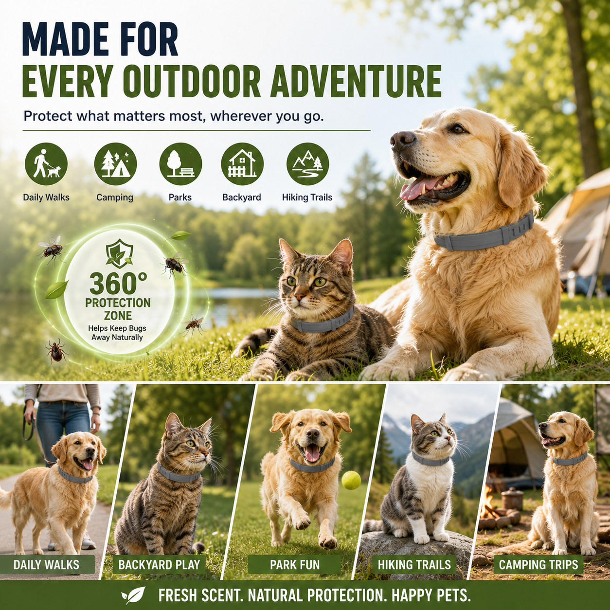 🔥 55% OFF TODAY 🐾 Fresh Scent Pet Collar For Dogs & Cats