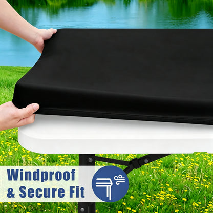 Stretch Fabric Table Top Cap Cover – Elastic Edge, Waterproof & Reusable