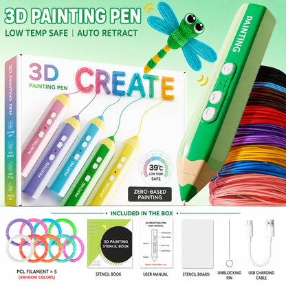 ✨ Kids 3D Printing Pen Kit | Low-Temperature Creative Toy