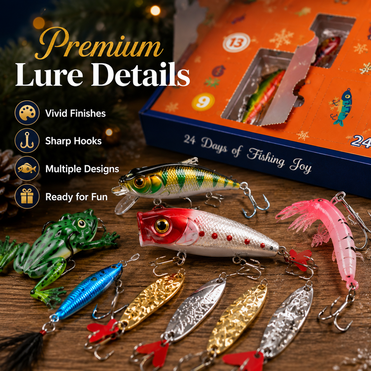 🎣 24-Day Fishing Advent Calendar | Christmas Lure Gift