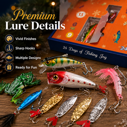 🎣 24-Day Fishing Advent Calendar | Christmas Lure Gift