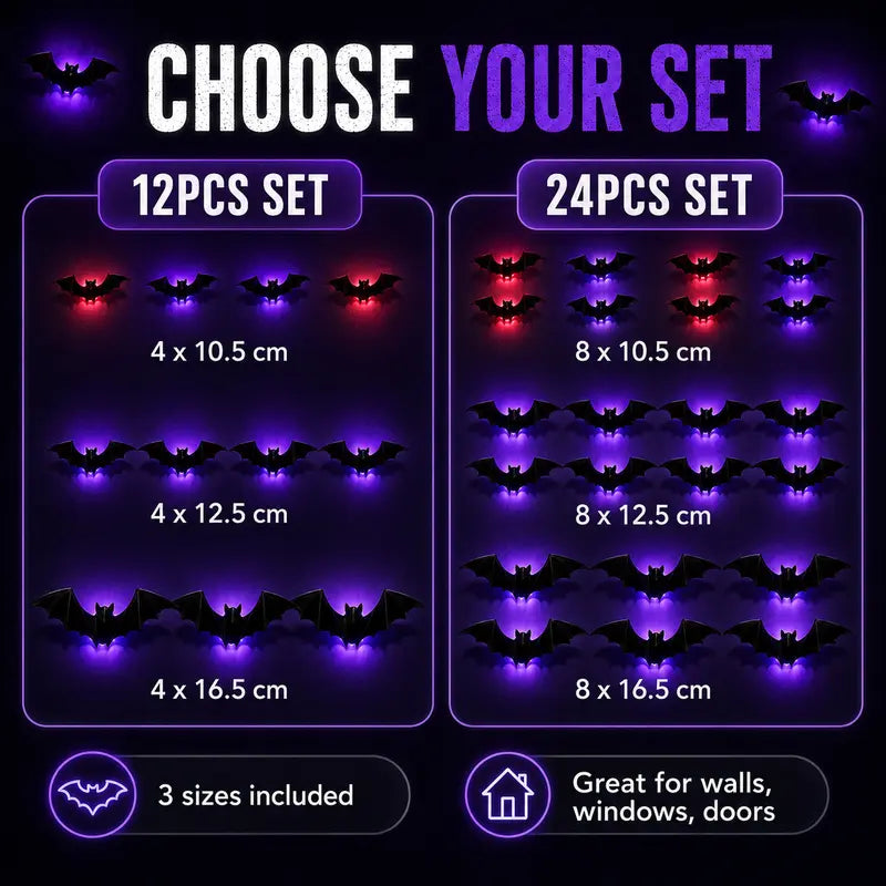 🎃 2026 Hot Sale – 3D LED Bat Wall Decorations for Halloween