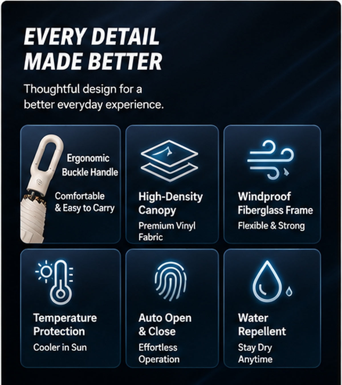 ☔Portable Automatic Folding Umbrella-Windproof Waterproof with Loop Buckle