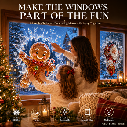 🔥Limited time 70% OFF -✨🎄Crystal Christmas Break-In Window Decal