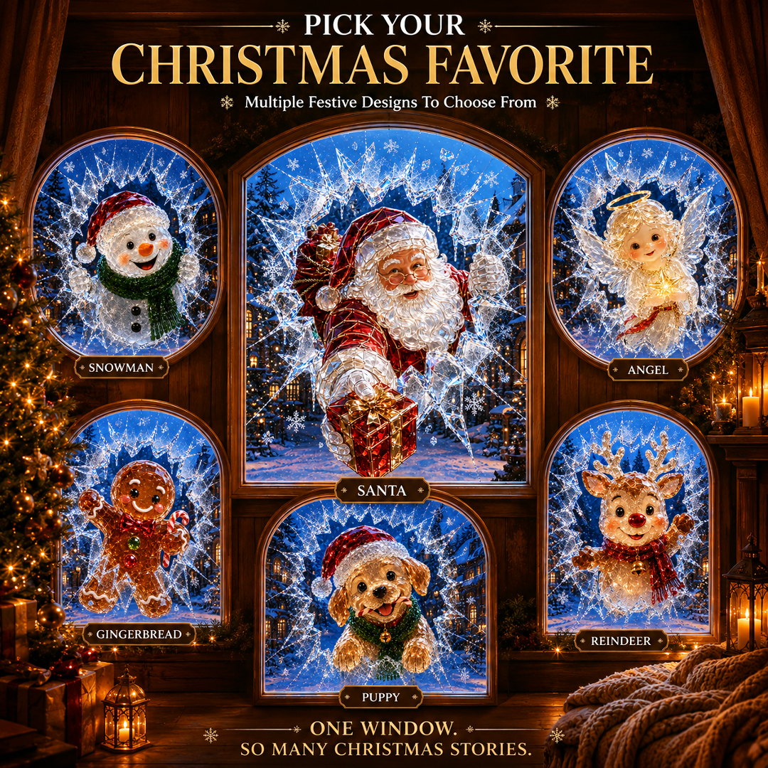 🔥Limited time 70% OFF -✨🎄Crystal Christmas Break-In Window Decal