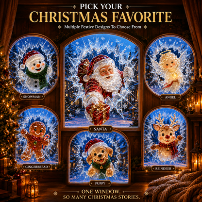 🔥Limited time 70% OFF -✨🎄Crystal Christmas Break-In Window Decal