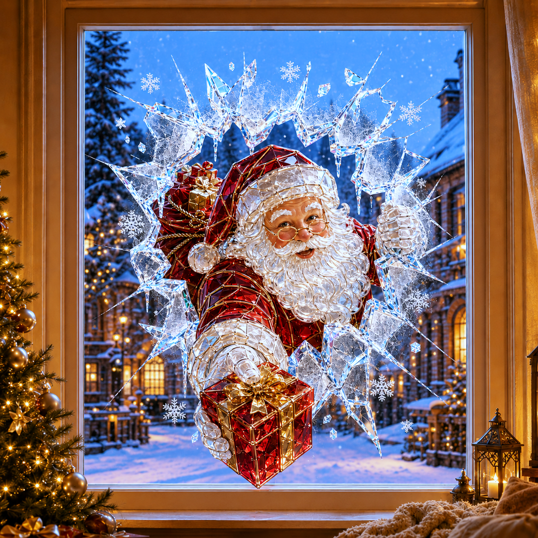🔥Limited time 70% OFF -✨🎄Crystal Christmas Break-In Window Decal