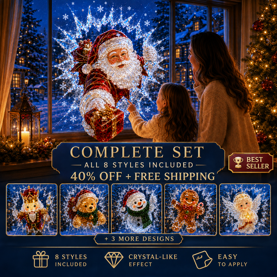 🔥Limited time 70% OFF -✨🎄Crystal Christmas Break-In Window Decal