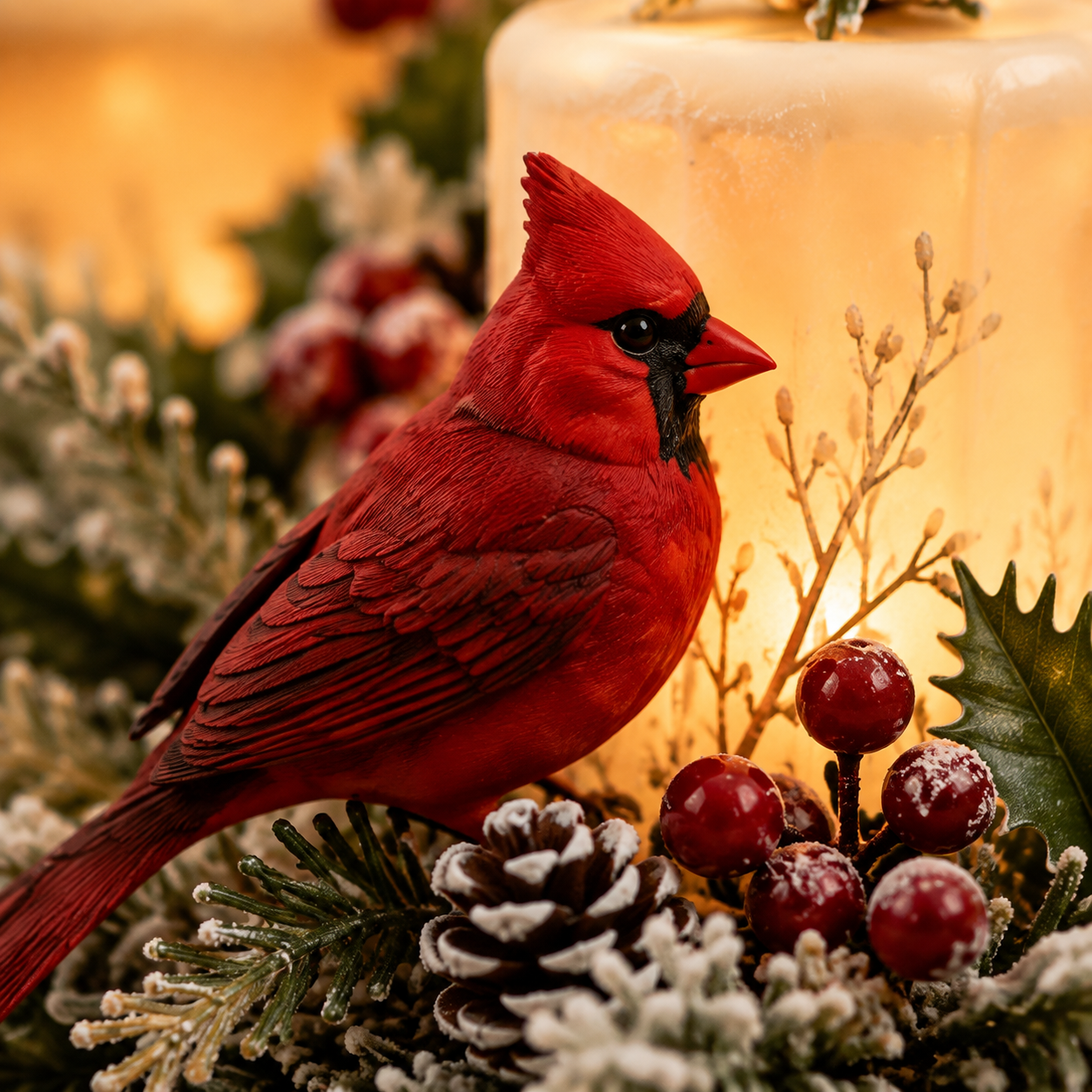 🕯️❤️ Cardinal Memorial LED Candle Centerpiece – A Warm Tribute to Loved Ones