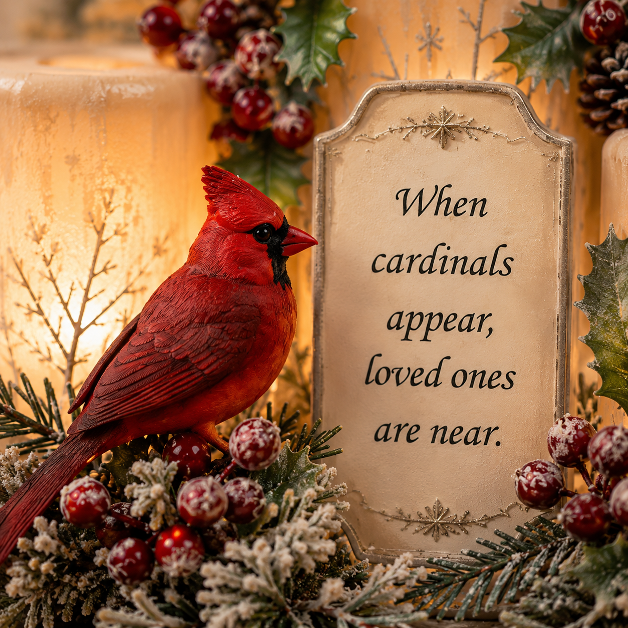 🕯️❤️ Cardinal Memorial LED Candle Centerpiece – A Warm Tribute to Loved Ones