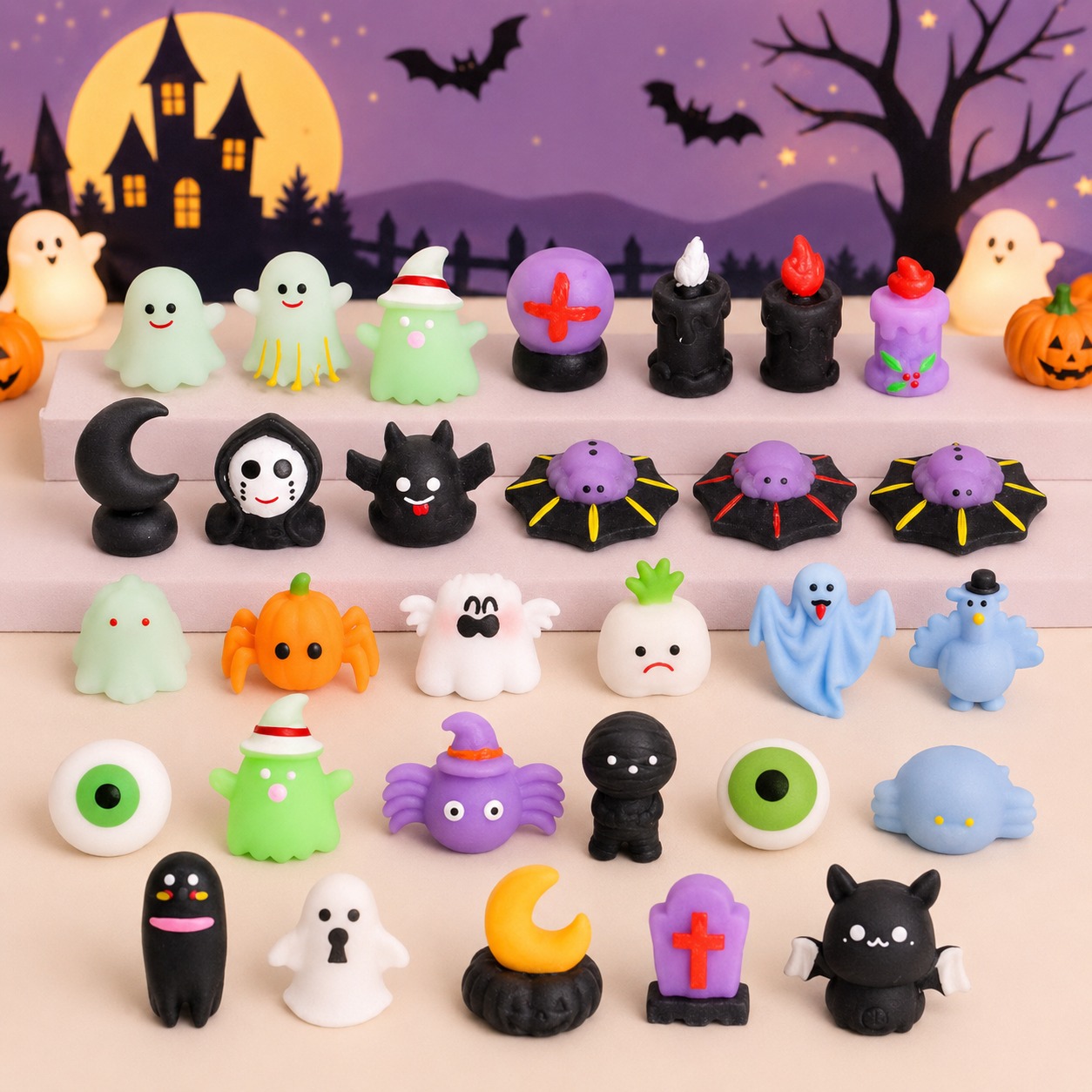 🎃 30 Mystery Squishies · Squeeze · Collect · Discover