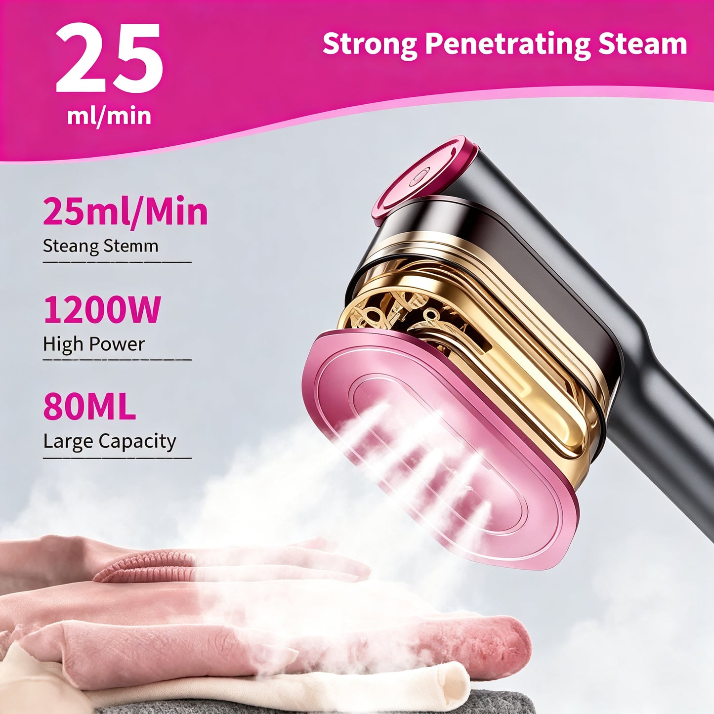 2026 Upgrade Garment Steamer for Clothes, Portable Travel Clothing Steamer Iron
