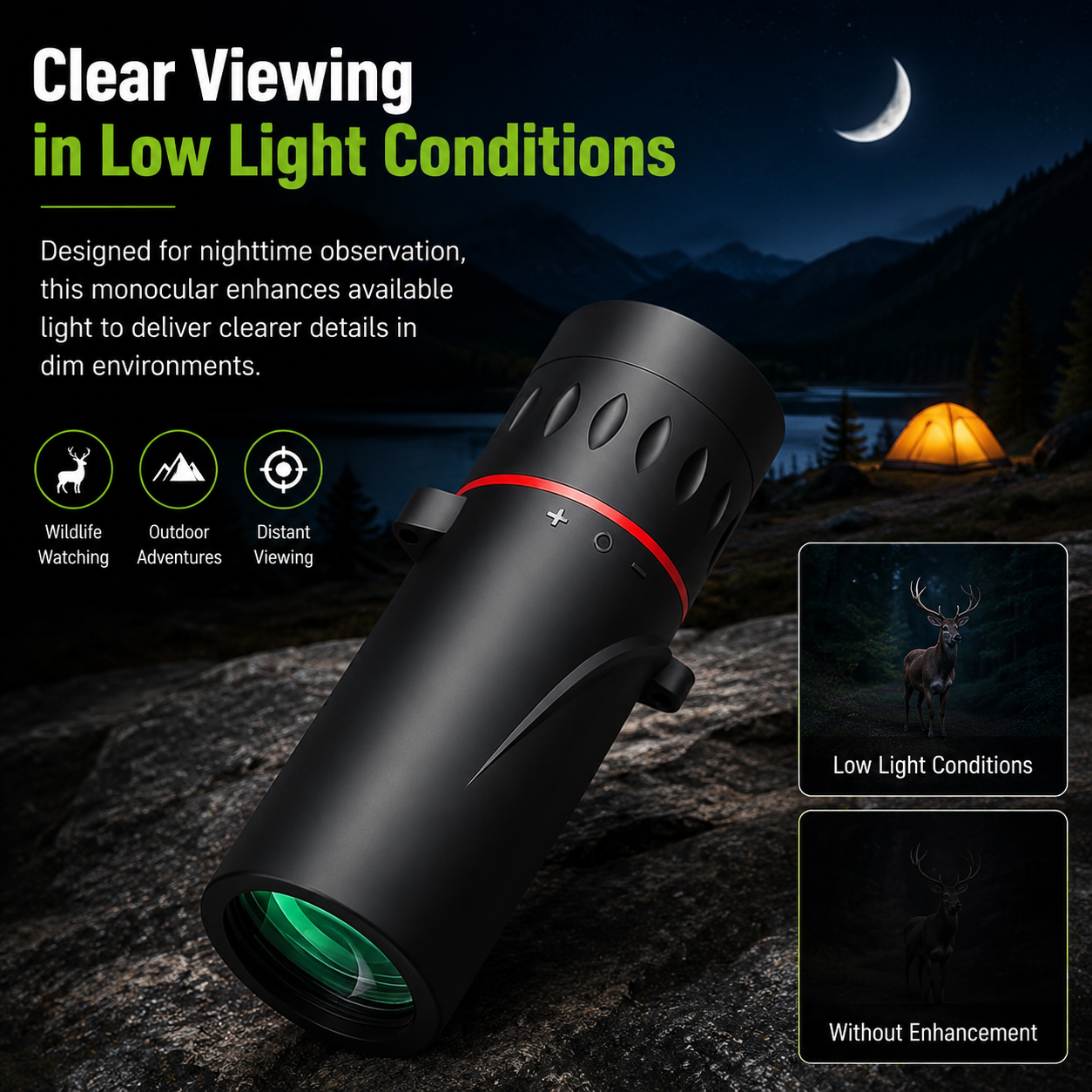 AI Day/Night Dual-Use Monoculars – 8000-meter detection range