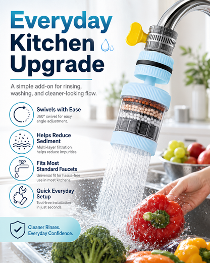 360° Swivel Faucet Water Filter for Kitchen Sinks