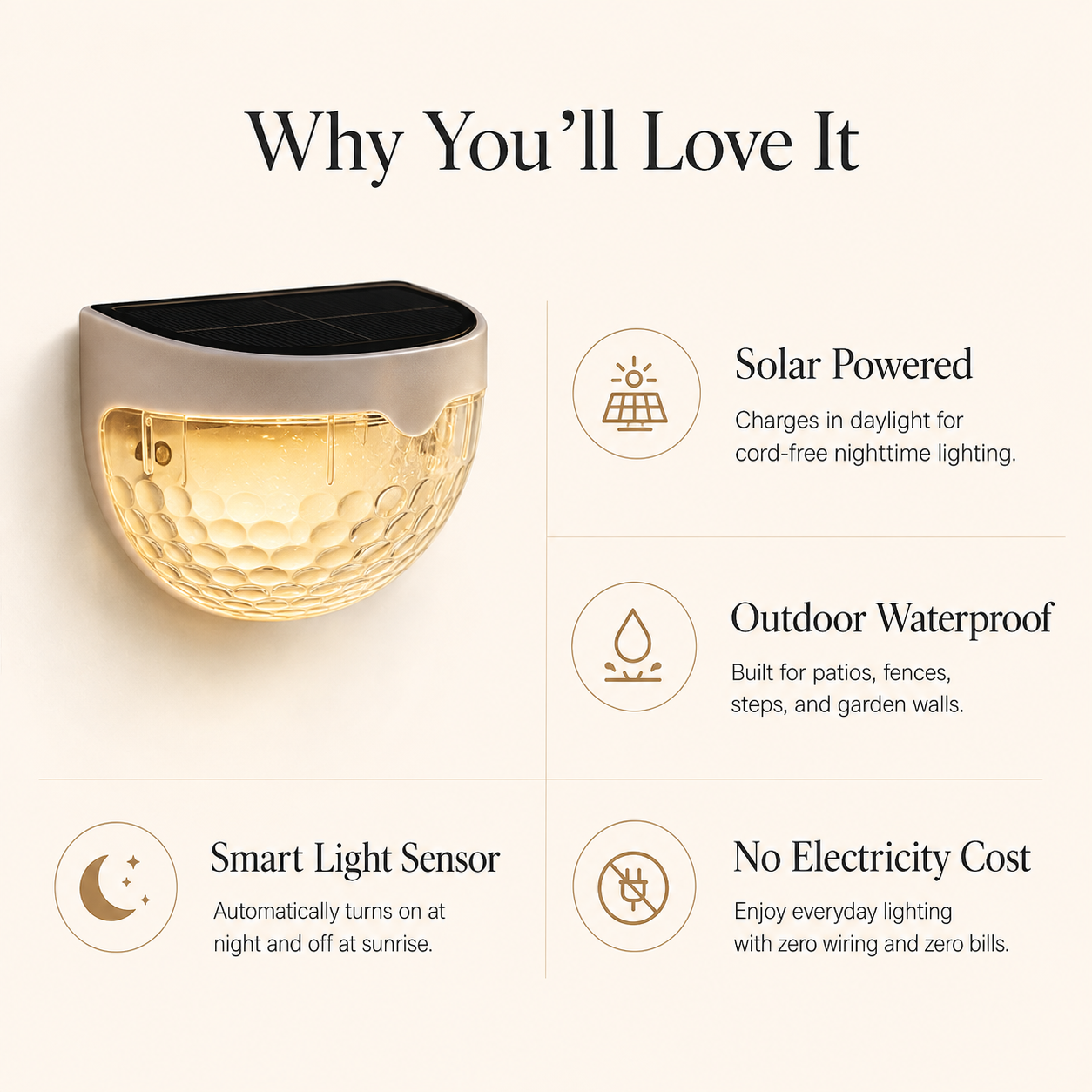 Solar Wall Lights Outdoor – Dusk-to-Dawn Garden Lights