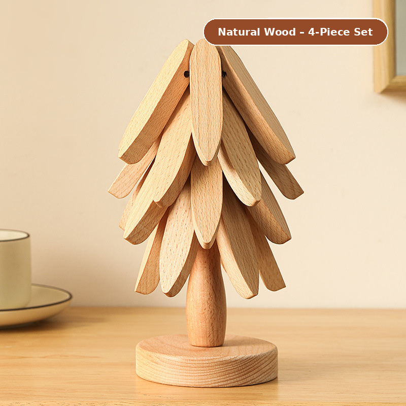 Foldable Tree Trivet – Wooden Heat-Resistant Pot Mat