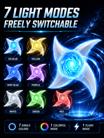 LED Spinning Light Blade – 7-Color Cosplay Prop