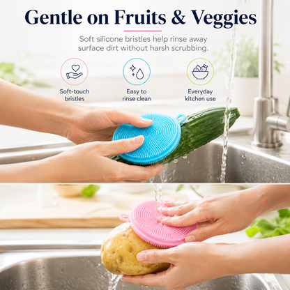Silicone Kitchen Scrubber – Reusable Dish & Cleaning Brush