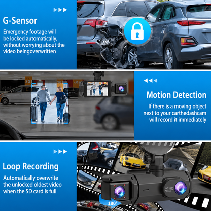 Full View Car Dashcam System(The product does not include a memory card.)
