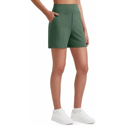 Comfy High-Waisted Bermuda Shorts with Pockets