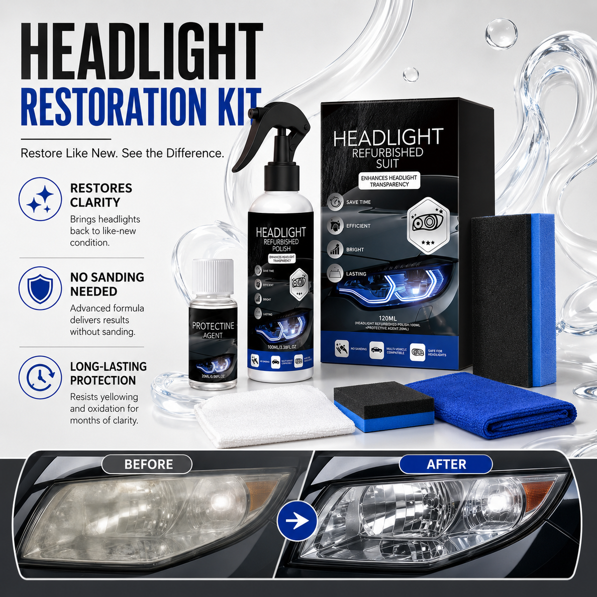 Headlight Restoration Kit | Clear Cloudy Headlights
