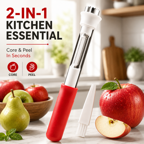 2-in-1 Fruit Corer & Peeler | Stainless Steel Kitchen Tool