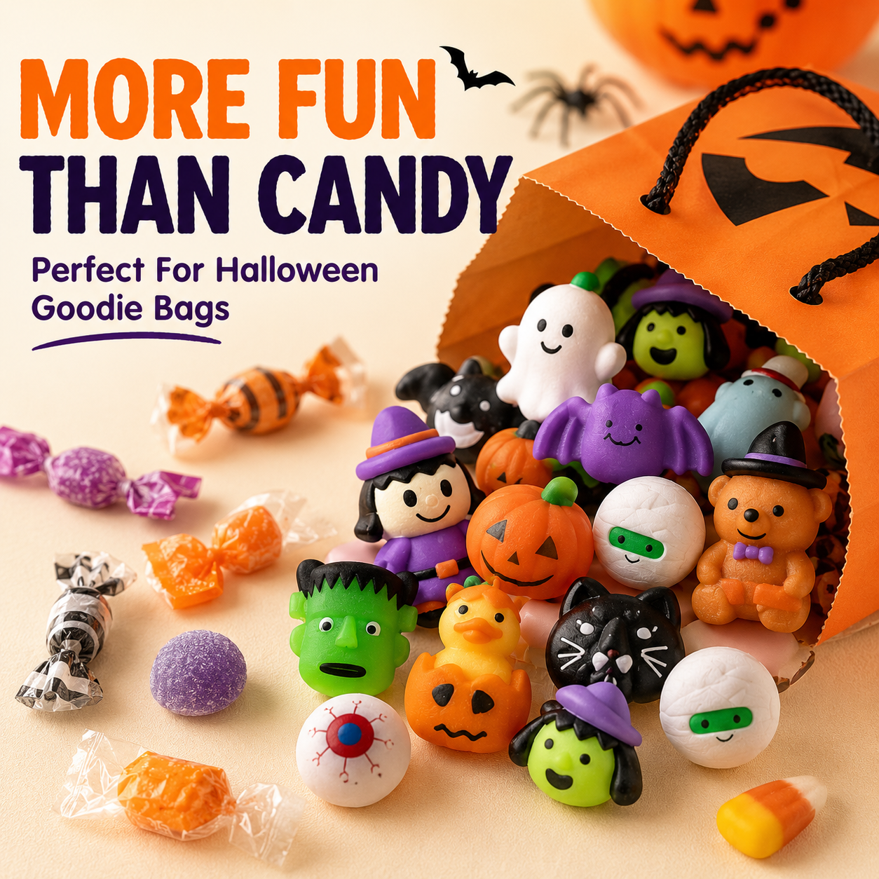 🎃 100PCS Halloween Mochi Squishy Toys – Cute Sensory Party Favors & Goodie Bag Fillers