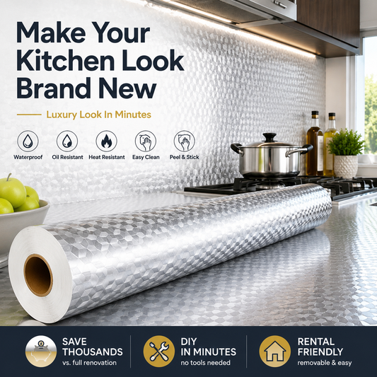Peel & Stick Kitchen Makeover Film – Waterproof DIY Countertop