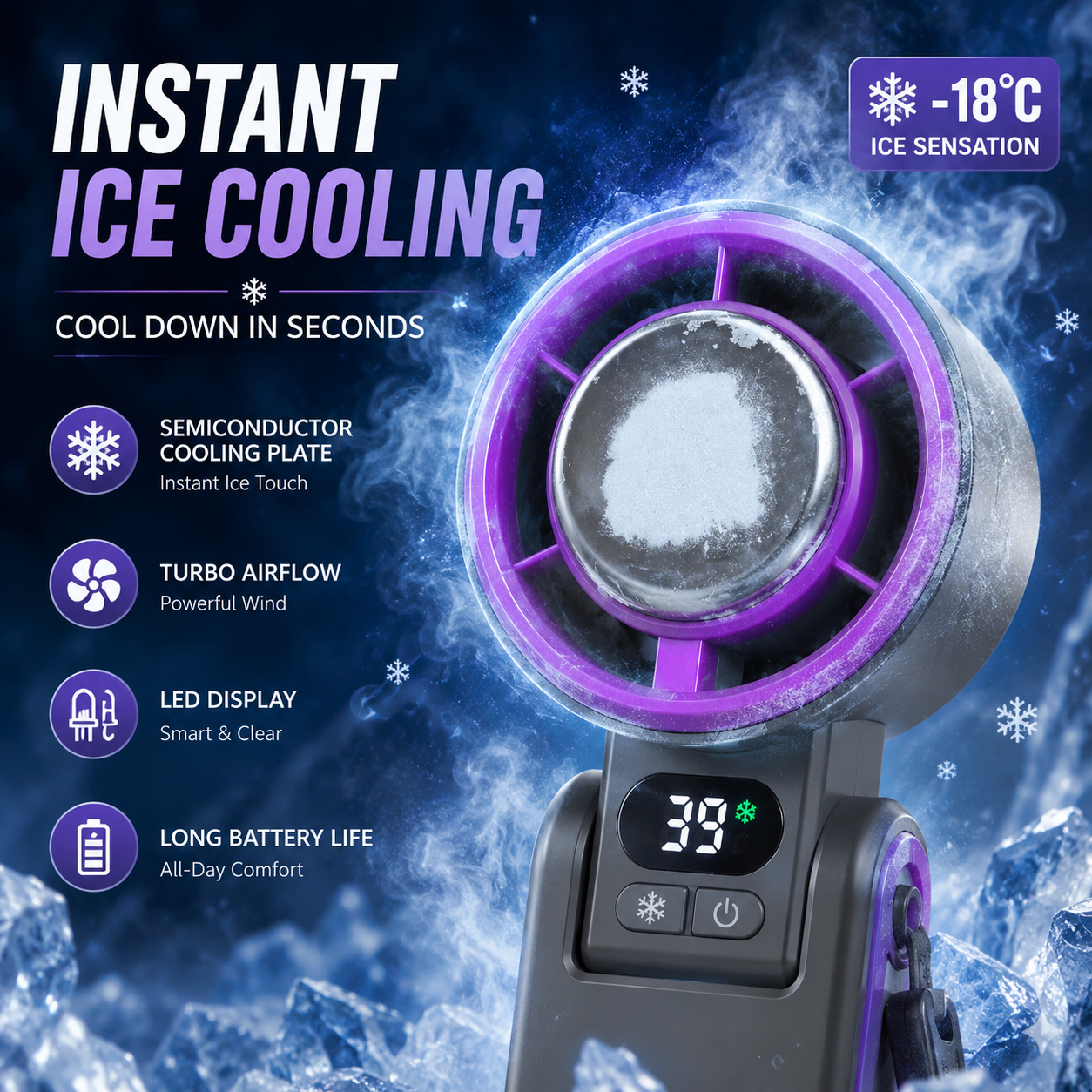 🔥 55% OFF TODAY ❄️ IceCool Turbo Fan – Instant Semiconductor Cooling