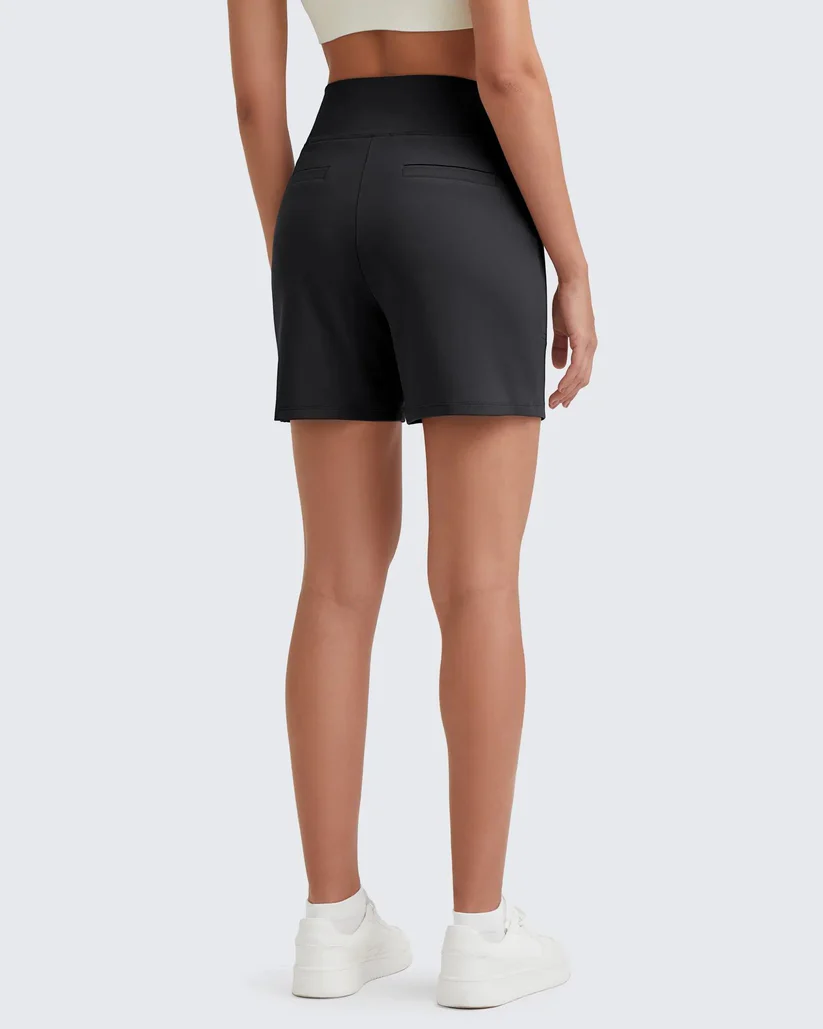Comfy High-Waisted Bermuda Shorts with Pockets