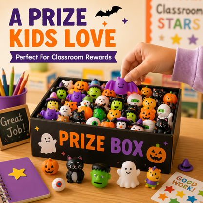 🎃 100PCS Halloween Mochi Squishy Toys – Cute Sensory Party Favors & Goodie Bag Fillers ✨