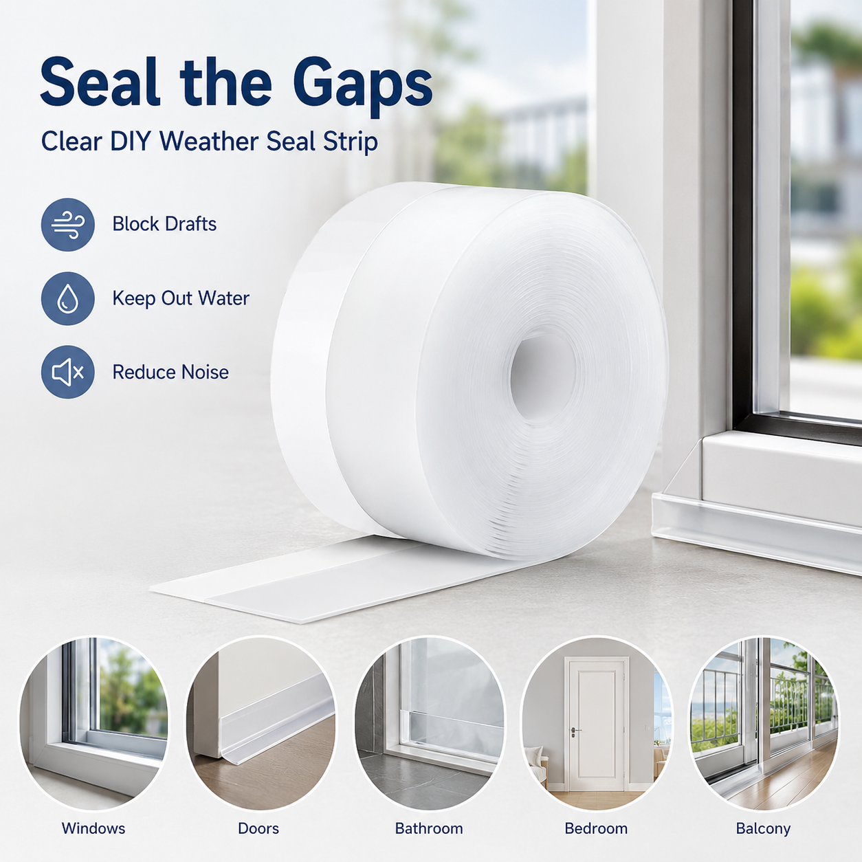 Weatherproof Door & Window Seal Strip – Stop Drafts, Dust & Water Gaps