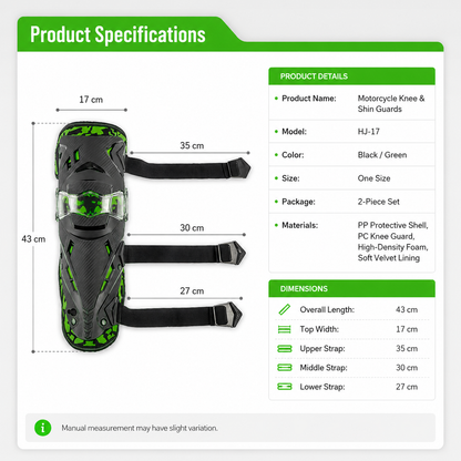 Motorcycle Knee & Shin Guards | Adjustable Riding Protection