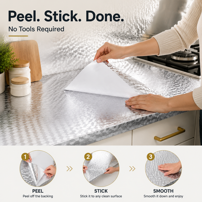 Peel & Stick Kitchen Makeover Film – Waterproof DIY Countertop