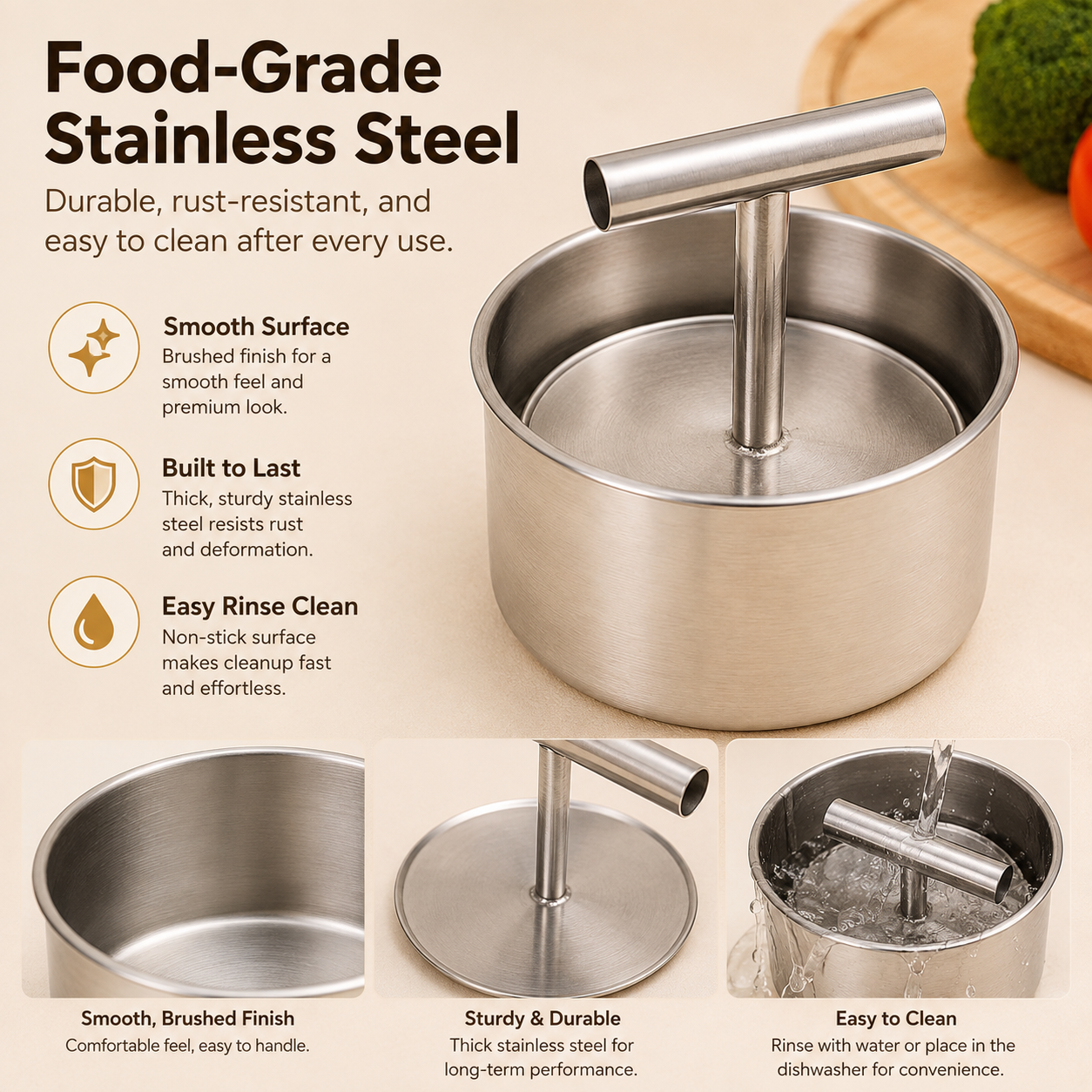 🍽️ Stainless Steel Meatball Maker – Make 12 Meatballs in One Press