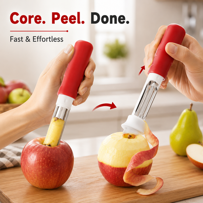 2-in-1 Fruit Corer & Peeler | Stainless Steel Kitchen Tool