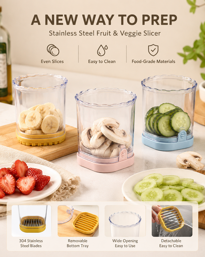 Stainless Steel Fruit & Vegetable Slicer | Even Slices