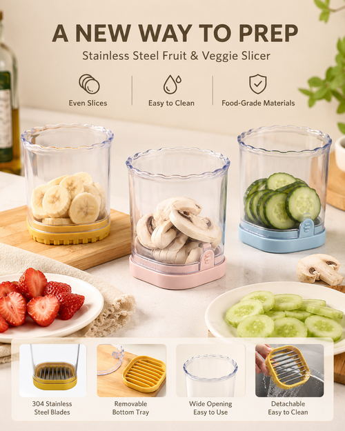 Stainless Steel Fruit & Vegetable Slicer | Even Slices