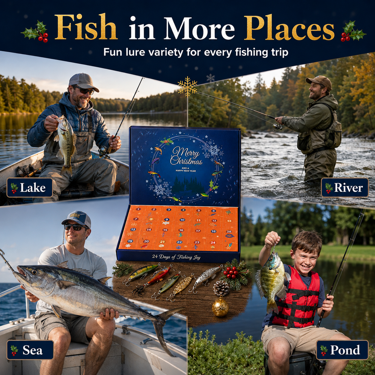 🎣 24-Day Fishing Advent Calendar | Christmas Lure Gift